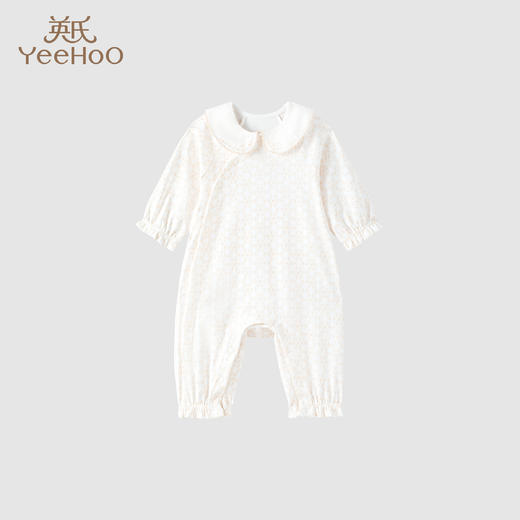 英氏连体蛤衣新款琥珀春秋翻领可爱哈衣双35纯棉襟蛤YLAAJ0P038A 商品图0