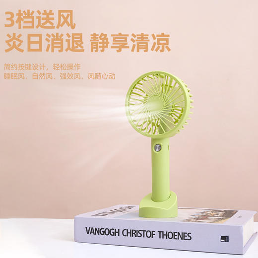 【一扇两用便携手持风扇，你的夏日伴侣~】静音大风力USB充电手持风扇  小巧便携桌面学生迷你小电风扇。ry 商品图3