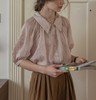 【小众设计！出门不撞衫系列】夏季日系复古宽松条纹衬衫，衫法式肌理感抽皱中袖，轻奢小衫上衣女L 商品缩略图3