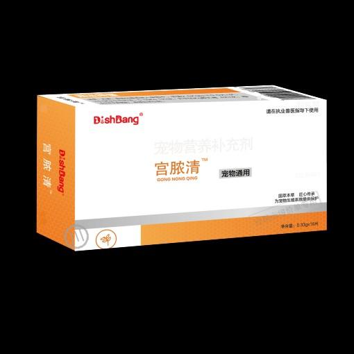 大梆宫脓清16片/盒。2027 年6月29号到期。
本品用于宠物、犬猫子宫积液、子宫蓄脓，假孕，产品中的维生素B、维生素C、甜菜碱盐酸盐提供营养供给，益母草、蒲公英、金银花、黄芪、知母、川芎、薏苡仁。 商品图0