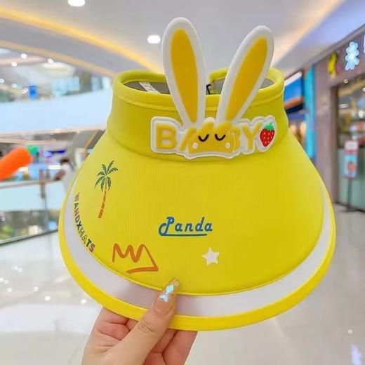 【2-12岁透气儿童太阳帽，全面防晒~】弹力发箍无束缚儿童防晒帽 小兔太阳帽 夏季宝宝空顶遮阳帽 可爱女童帽子 大帽檐遮脸-QQ 商品图5