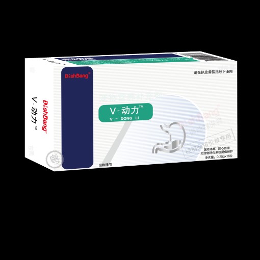 大梆V-动力片剂24片/盒。2027年6月30号到期。枳实、厚朴、党参、白术、茯苓、莱菔山楂、枳壳、香附。维生素B、柠檬酸、维生素C、谷氨酚本品适用于宠物、犬猫餐前食欲不振、餐后消化不良，打嗝、便秘