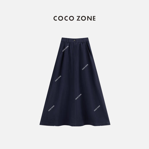 COCO ZONE“安迪半裙”夏季后松紧腰设计半身裙气质百搭纯色中长裙CC1B0938 商品图0