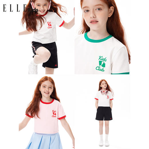 ELLEKIDS 童装 撞色弹力T恤 商品图0