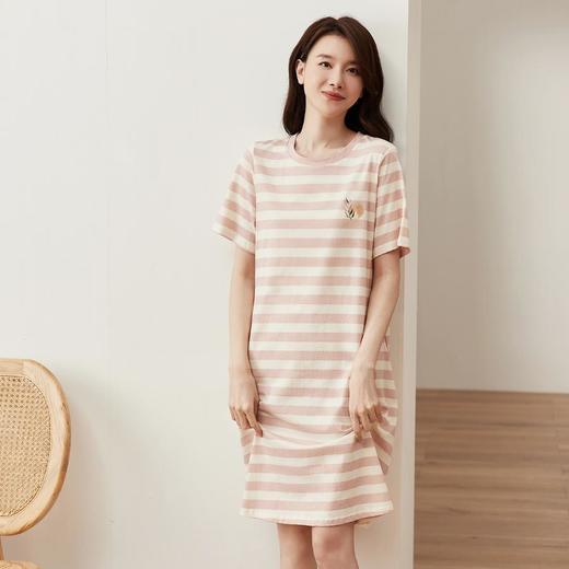 3部顶瓜瓜休闲可外穿女士条纹家居裙APW23200 商品图4