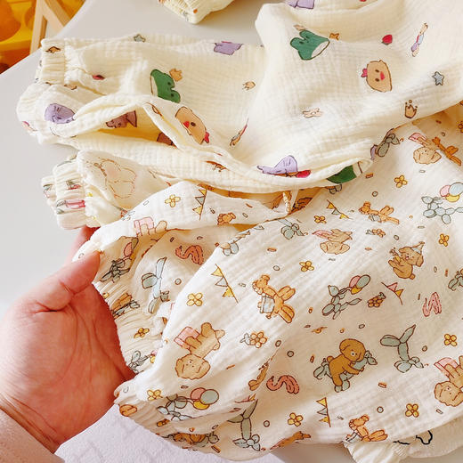 【49/2条】100-150码儿童A类韩版棉纱防蚊裤夏季新款男女童宝宝双层纱布休闲 透气长聚 商品图4