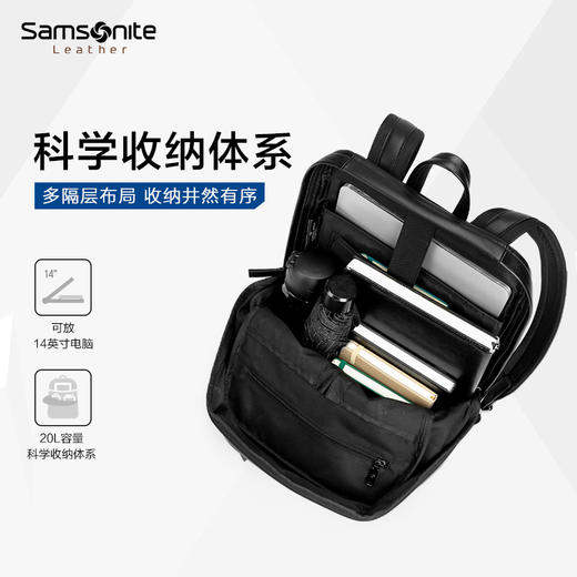 新秀丽BOWERY IV系列经典牛皮革双肩包NS1*001 商品图2