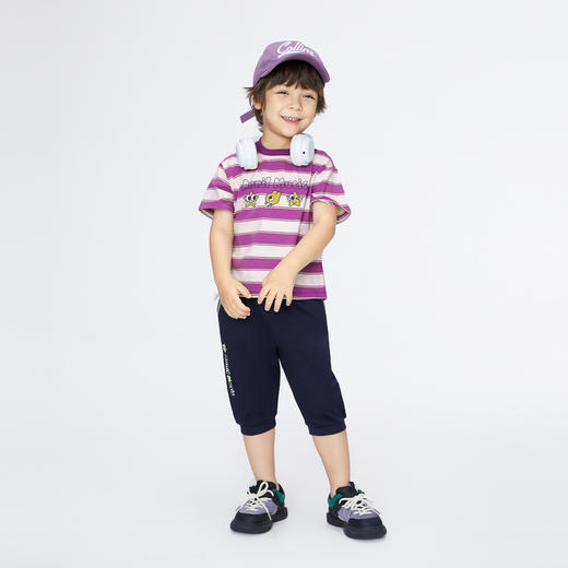 男童条纹T恤圆领短袖上衣夏季新款安奈儿童装实体店同款XB421672 商品图5