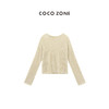 COCO ZONE"艾米”时尚设计感坑条圆领针织衫简约长袖百搭上衣CC1B0983 商品缩略图0