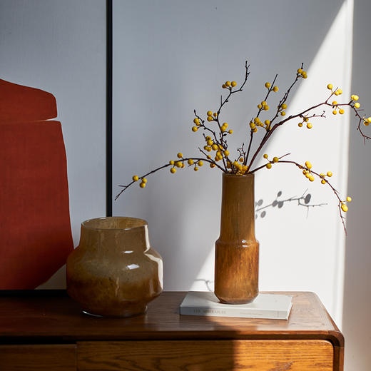 轻奢美式美拉德系玻璃花瓶北欧摆件客厅餐桌插花样板间酒店装饰品 商品图7