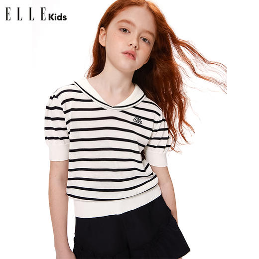 ELLEKIDS 童装 法式海军风条纹针织衫 商品图2