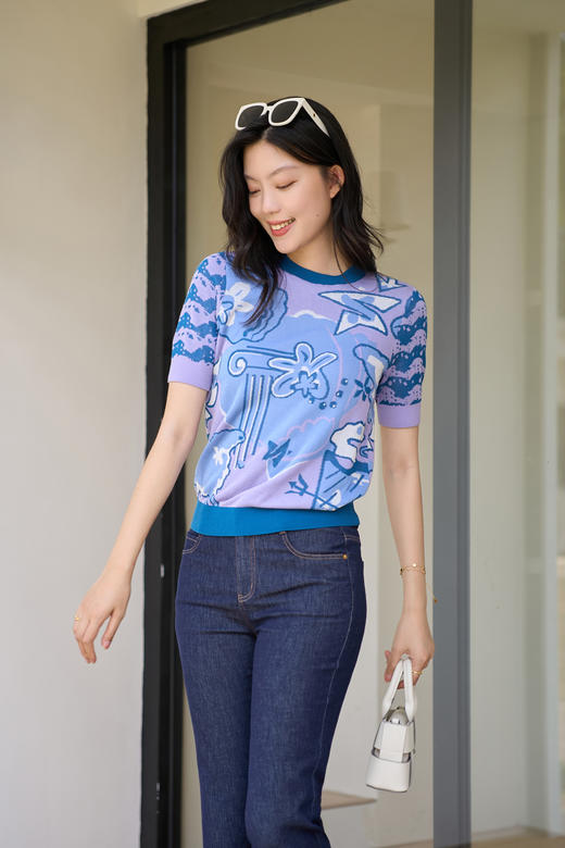 奇威显瘦简约休闲牛仔裤0AF0216559 商品图1