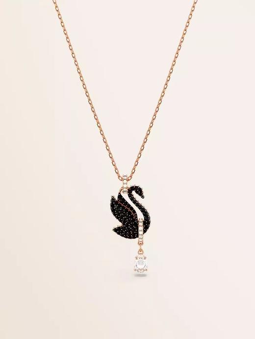 【此沙同款】施华洛世奇Swan黑色天鹅项链 商品图1