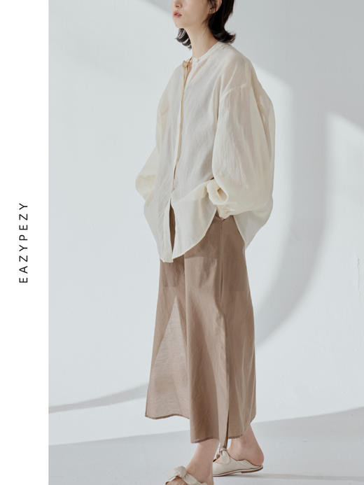 2024SS 虞美人真丝欧根纱宫廷袖衬衫 商品图1