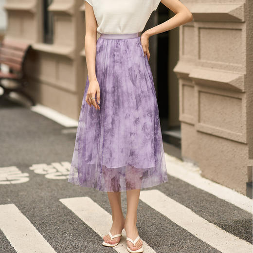 【压褶半裙】2025夏季百搭显瘦高腰百褶半身裙优雅裙子5P24BI0666 商品图2