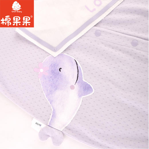 棉果果夏季新品女童提花汗布对开短袖连体衣M222722224221 商品图4