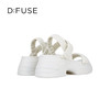 D:FUSE迪芙斯2024夏季新款吐司面包凉鞋松糕厚底增高一字带罗马凉鞋DF42115217 商品缩略图3