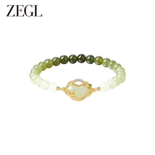 ZEGL设计师925银母亲节礼物和田玉手串女款2024新款如意手链手饰 商品图1