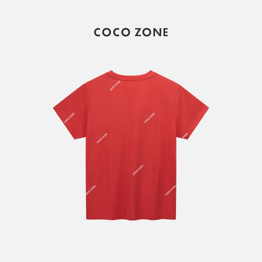 COCO ZONE"红石榴“夏季字母纯色圆领短袖T恤简约修身显瘦上衣 CC1B0986 商品图1