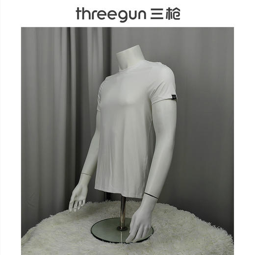 Threegun三枪 【凉感木代尔】圆领短袖男士T恤衫打底衫-2L083A021 商品图1