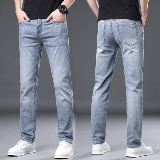 【含莱赛尔】罗蒙春夏弹力舒适男士牛仔裤休闲裤子男轻奢商务牛仔裤男 商品图1