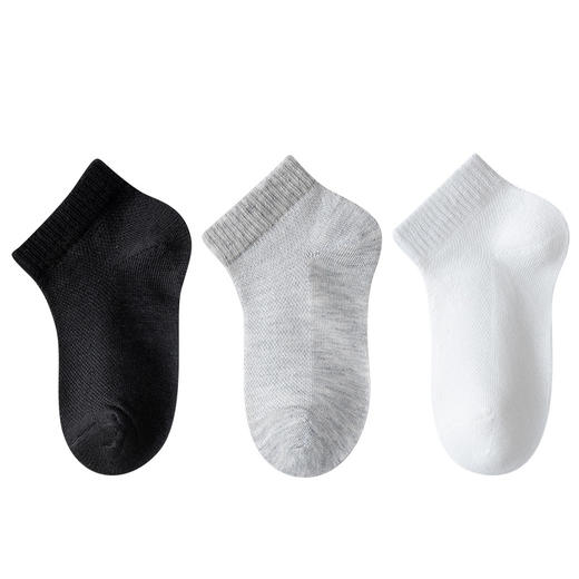 【极简系—5双钜惠装！】虫虫说春夏季儿童袜子网眼船袜男女童袜子黑白学生袜薄款宝宝袜子 商品图4