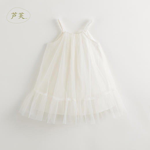 【马克珍妮 芦芙】女童梦幻花边网纱连衣裙吊带裙夏装新款240562 商品图3