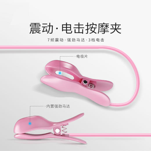 谜姬 情趣电击乳夹震动乳房按摩 自慰器女用私处刺激按摩器成人夫妻房事性辅助工具另类高潮性用品sm惩罚玩具（电池款） 商品图2