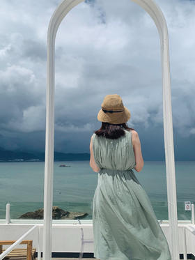 【百图lulu定制】【海岛日记连衣裙】圆领 无袖 本布腰带 连衣裙