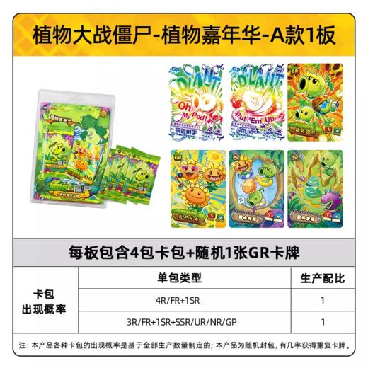 卡游 植物大战僵尸-奇妙自然之旅-植物嘉年华KAYCPZ-JH-001A-B 商品图1