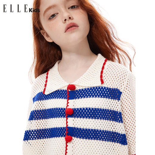 ELLEKIDS 童装 经典蓝白子针织开衫 商品图1