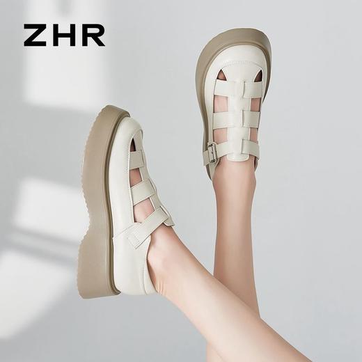 ZHR则则厚底罗马凉鞋女2024新款时尚百搭猪笼鞋沙滩时装凉鞋韩版 商品图5