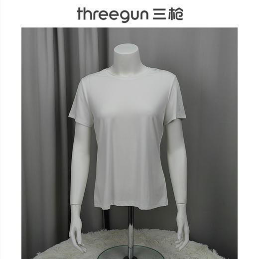 Threegun三枪 【凉感木代尔】圆领短袖女T恤衫打底衫-2L084A021 商品图0