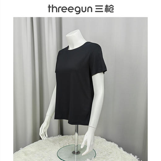 Threegun三枪 【凉感木代尔】圆领短袖女T恤衫打底衫-2L084A021 商品图7
