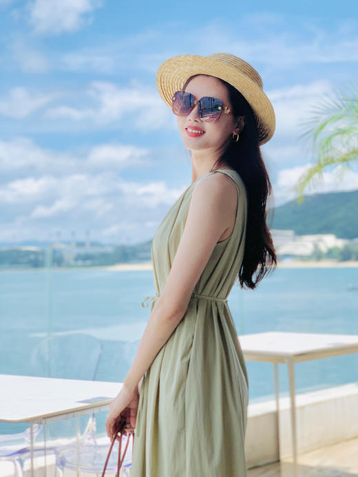 【百图lulu定制】【海岛日记连衣裙】圆领 无袖 本布腰带 连衣裙 商品图9