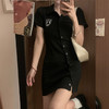 【细腻柔软亲肤，垂顺抗起球！】polo领连衣裙女夏季甜辣妹风，修身显瘦设计感小众小熊短袖包臀裙子-lm！ 商品缩略图2