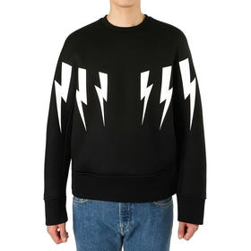 NEIL BARRETT 尼奥.贝奈特 男士闪电徽标印花卫衣 黑色 BJS450A L508S 524