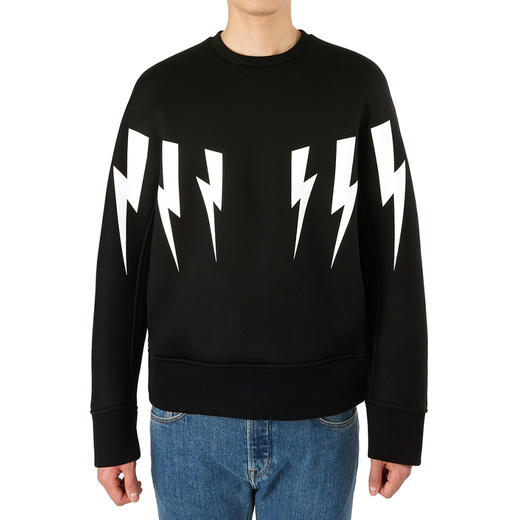 NEIL BARRETT 尼奥.贝奈特 男士闪电徽标印花卫衣 黑色 BJS450A L508S 524 商品图0