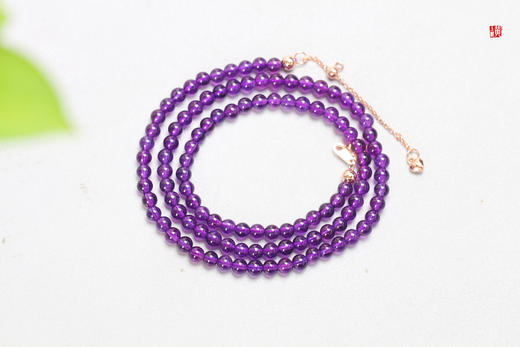 紫水晶项链【醉月】，珠径4mm 商品图3