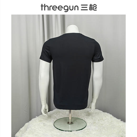 Threegun三枪 【凉感木代尔】圆领短袖男士T恤衫打底衫-2L083A021 商品图11