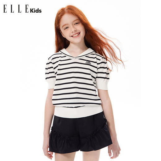 ELLEKIDS 童装 法式海军风条纹针织衫 商品图0