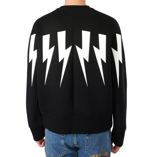NEIL BARRETT 尼奥.贝奈特 男士闪电徽标印花卫衣 黑色 BJS450A L508S 524 商品图1