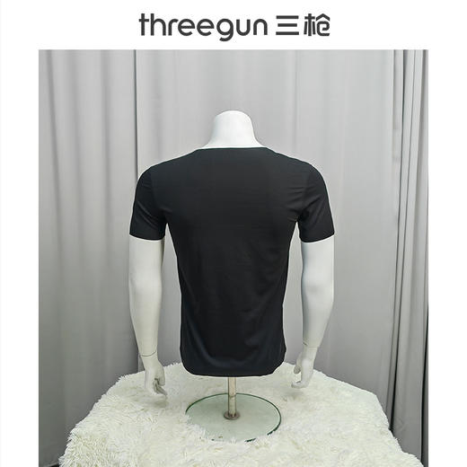 Threegun三枪【匠心系列-120支丝柔皮马棉】无痕V领短袖男士T恤衫-22815A921 商品图5