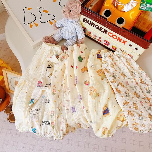 【49/2条】100-150码儿童A类韩版棉纱防蚊裤夏季新款男女童宝宝双层纱布休闲 透气长聚 商品图3