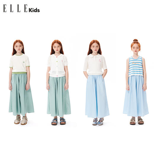 ELLEKIDS 童装 夏季马卡龙色系优雅宽松阔腿裙裤 商品图2