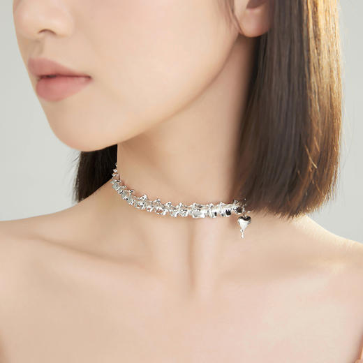 野月亮拉夫领小众法式个性气质浪漫设计感锁骨链颈链221YX0036 商品图2