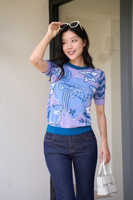 奇威显瘦简约休闲牛仔裤0AF0216559 商品图0