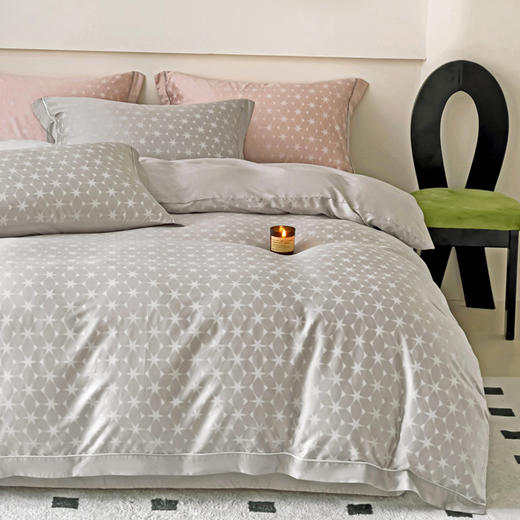 丝享缎纹提花轻奢天丝新疆长绒棉星光点点四件套床上用品 商品图6