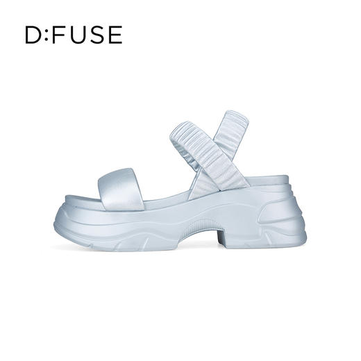 D:FUSE迪芙斯2024夏季新款吐司面包凉鞋松糕厚底增高一字带罗马凉鞋DF42115217 商品图4