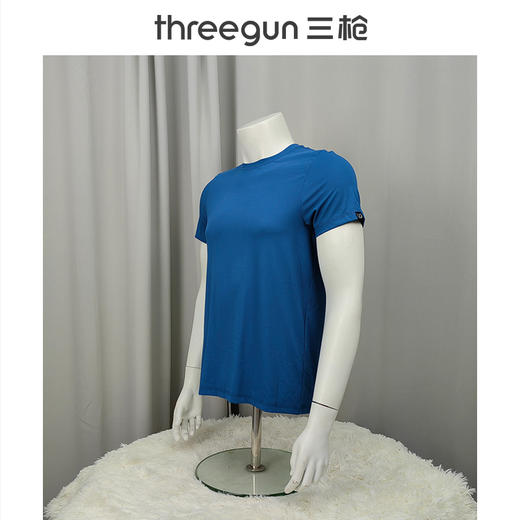 Threegun三枪 【凉感木代尔】圆领短袖男士T恤衫打底衫-2L083A021 商品图4
